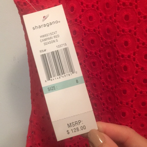 SALE Red Eyelet Dress - Picture 6 of 6